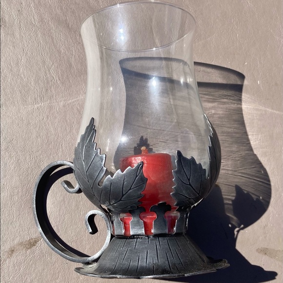 Unique Vintage Candlestick with Hurricane Cover - Picture 2 of 4